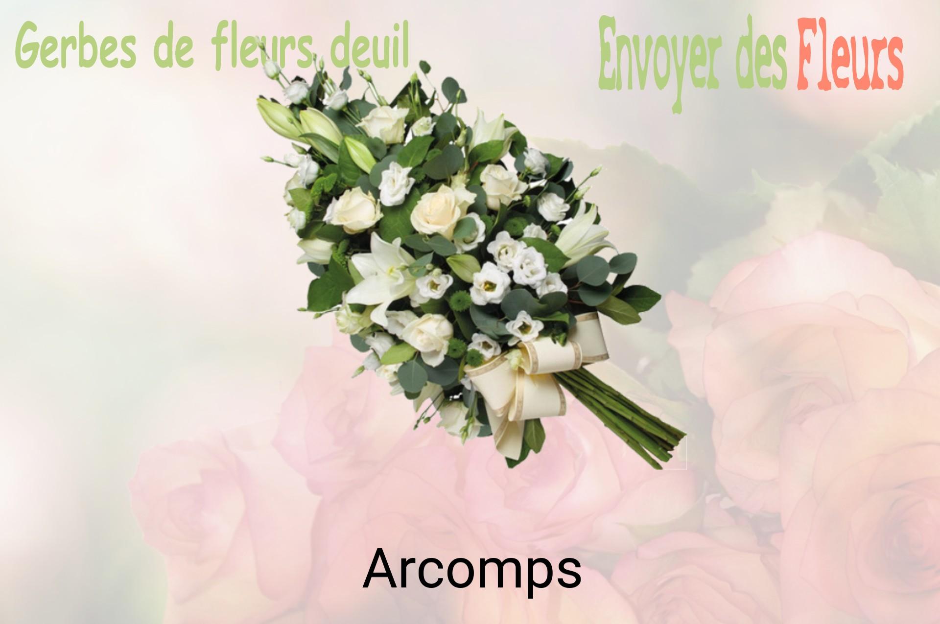 Gerbe de fleurs de deuil livrée à Arcomps